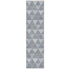 Blue Terrace Geometric Flat-Woven Indoor/Outdoor Runner