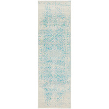 Bone, White & Blue Art Moderne Cezanne Runner