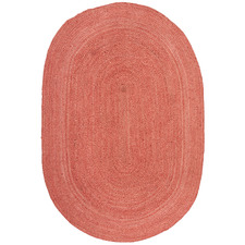 Terracotta Hand-Braided Jute Oval Rug
