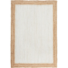 White & Natural Bricius Hand-Braided Jute Rug