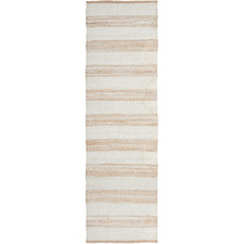 Natural & White Zoticus Hand-Braided Jute Runner