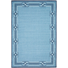 Blue Modern Power-Loomed Indoor/Outdoor Rug
