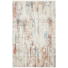 Cream Bamboo Silk & Acrylic Rug