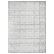 Silver Art Deco Power-Loomed Textured Rug