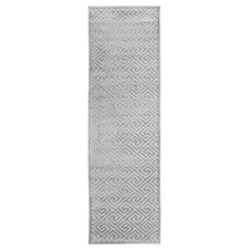 Silver Geometric Power-Loomed Textured Runner