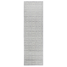 Silver Art Deco Power-Loomed Textured Runner