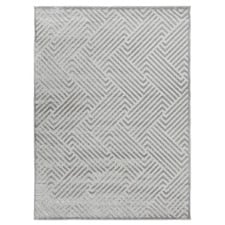 Silver Luxury Power-Loomed Textured Rug
