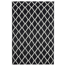 Black Lucy Hand-Loomed Wool-Blend Rug