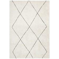 Ivory & Charcoal Super Soft Moroccan-Style Rug