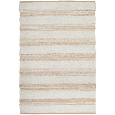 Natural & White Zoticus Hand-Braided Jute Rug