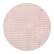 Blush Bubble Machine Washable Round Rug