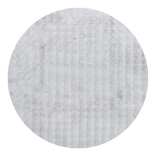 Silver Bubble Machine Washable Round Rug