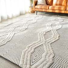 Mitchell Bone & Black Hand Loomed Rug