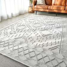 Natural White & Grey Textured Ida Rug