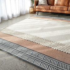 Peach & Denim Wool Textured Astrid Rug