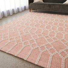 Nude & Natural White Upcycled Textured Vera Rug