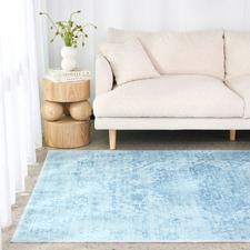 Aquamarine Gemstone Machine Washable Rug