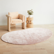 Rose Jelly Bean Machine Washable Rug