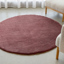Burgundy Cleo Ultra Plush Machine Washable Round Rug