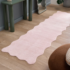 Blush Elsie Wavy Edge Machine Washable Runner