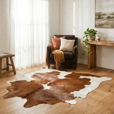 Brown & White Cow Hide Rug