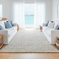 Natural & Grey Hand-Loomed Wool-Blend Rug
