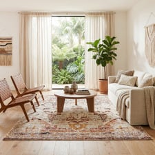 Brown Vintage Look Power Loomed Rug