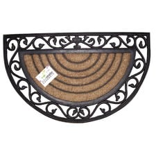 45cm Rubber and Coir Half Moon Door Mat