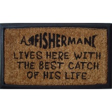Rubber and Coir Catch of His Life Door Mat