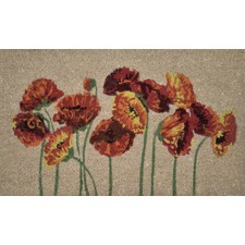 Brown Poppies Coir Doormat