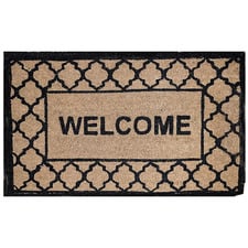 Welcome with Border PVC Backed Coconut Coir Doormat