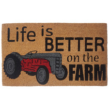 Life is Better on the Farm PVC Backed Coconut Coir Doormat