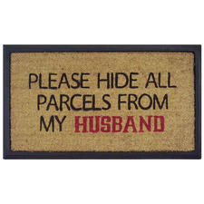 Hide My Parcels Rubber with Coir Doormat