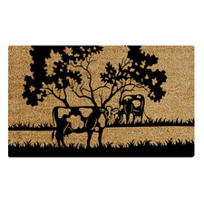 Cow Trees Coconut Coir Doormat
