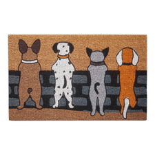 Dogs on Fence Coconut Coir Doormat