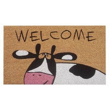 Welcome Cow Coir Doormat