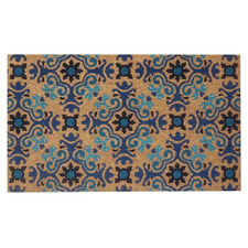 Blue Mosaic Coir Doormat