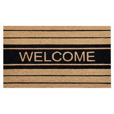 Welcome Stripes Coir Doormat