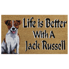 Life is Better with a Jack Russell Coir Doormat