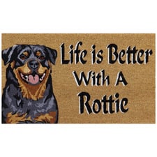 Life is Better with a Rottie Coir Doormat
