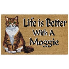Life is Better with a Moggie Coir Doormat