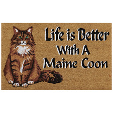 Life is Better with a Maine Coon Coir Doormat
