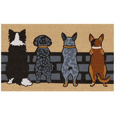 Dog on Fence Coir Doormat