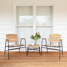 2 Seater Cannae Acacia Wood Outdoor Lounge Set