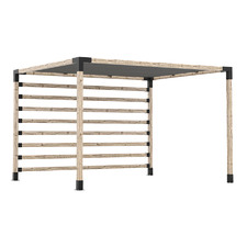 Toja Grid Post Wall Pergola Bracket & Rectangular Shade Sail Set