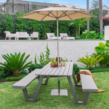 6 Seater Wave II Picnic Table with Umbrella