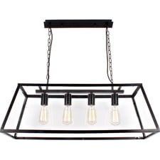 Creswick Vintage Glass Pane 4 Light Linear Pendant