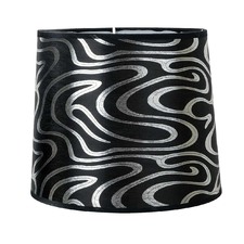 Jill Black Round Patterned Silk Lamp Shade