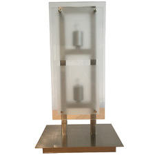40cm Panel 2 Light Glass & Metal Table Lamp