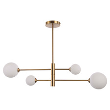 Ovid 4 Light Steel & Glass Pendant